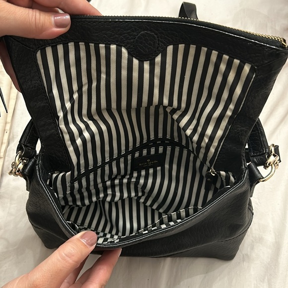 kate spade black leather shoulder bag vintage - Picture 3 of 5